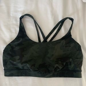 Lululemon Green Camo Energy Bra